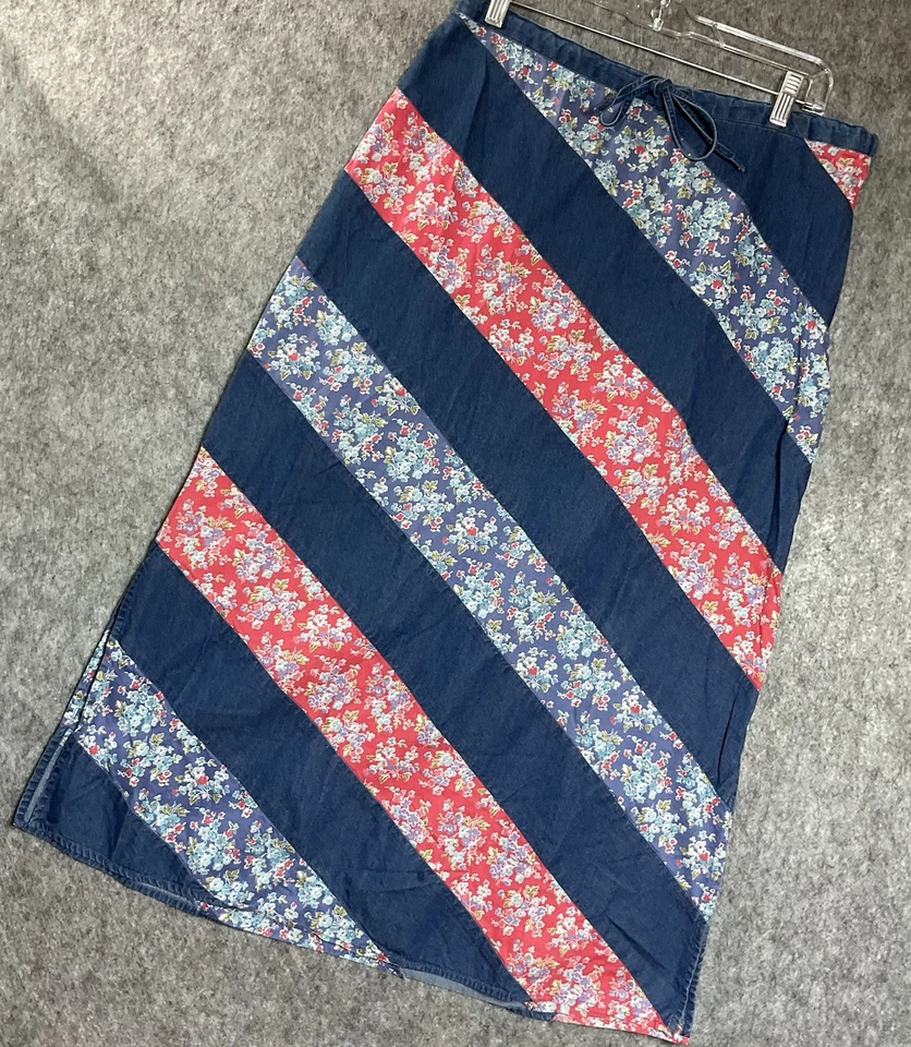 Crazy Horse Skirt Womens Large Blue Floral Maxi Prairie Cottage Capsule Everyday - Imagem 2 de 4