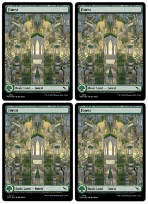 MTG - Full Art / Showcase FOREST Basic Lands (Playsets of 4) - M/NM