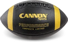 Cannon Sports Leather Composite Football, Color Black/Gold