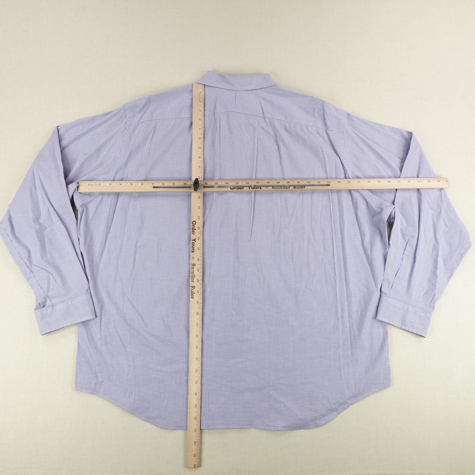 Camicia Vintage Ralph Lauren Uomo 2XL XXL Blu Bianco Gingham Check Slim Blake Pony