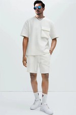 Men Summer Outfit 2-Piece Set Short Sleeve T-Shirt and Shorts Sweatsuit Set