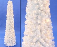 KüNstliche Weihnachtsbaum SäUle Kasan Weiß 210Cm Mit Led LäMpchen, 496 Zweige B1