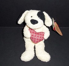 7" NEW Russ SPOT Puppy Dog Plush Heart Warmers Terry Stuffed Bean Bag Heart