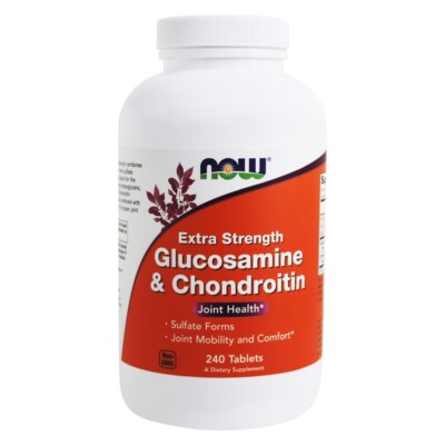 NOW Foods Glucosamine and Chondroitin 2X 750/600Mg, 240 Tablets