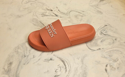 New! Alexander McQueen 'Logo' Pool Slide Sandals Womens 11 US 41 Eur. MSRP $290