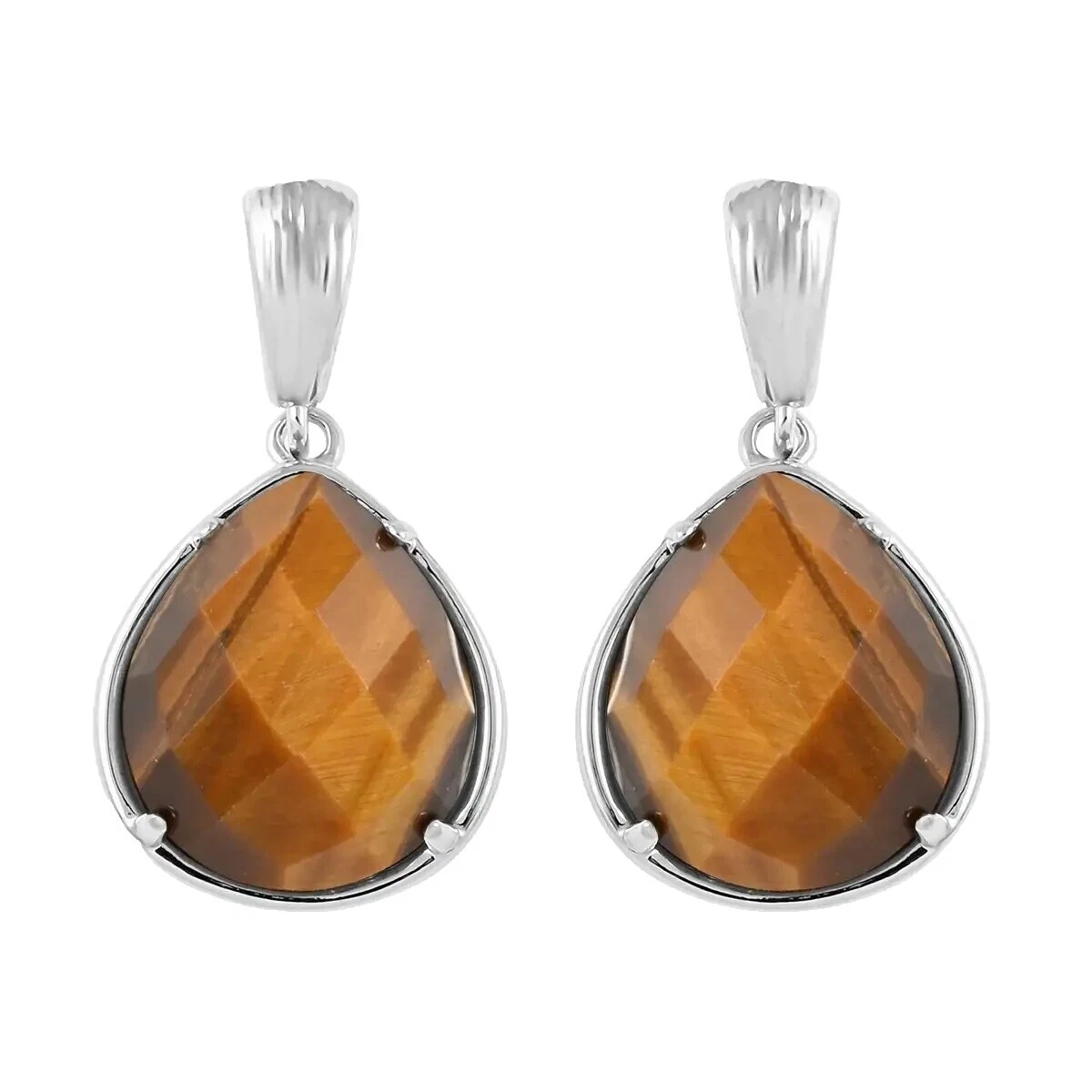 Ojo de Tigre Acero Inoxidable Pendientes de Moda