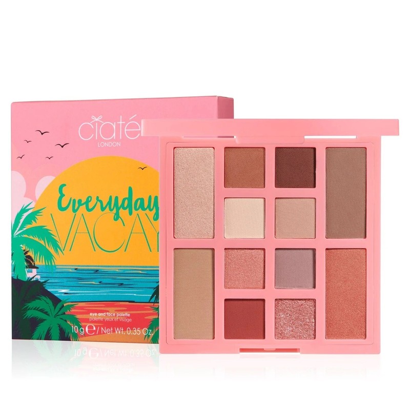 New ~ Ciate London Everyday Vacay Eye and Face Eyeshadow Palette ~ 12 Shades