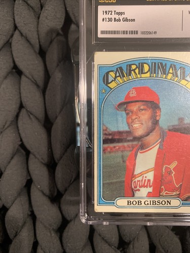 1972 Topps #130 Bob Gibson CSG 3 Very Good Vintage Cardinals Legend HoF Pop 3 - Picture 9 of 24