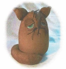 Cloth Folk Art Pattern "Little Prim Kitten" By Cathy Richards