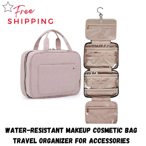 BAGSMART Toiletry Travel Bag with Hanging Hook, Full Sized Container, Toiletries