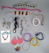 Mixed Jewelry Lot Teen Girl Fashion Chokers Bracelets Rings Earrings 1990-2000s