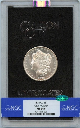 1878-CC Morgan Dollar GSA HOARD S$1 NGC MS64+ (CAC)