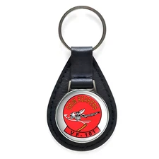 VF-101 'Grim Reapers' Black Leather Keychain Silver Keyring Military Gift