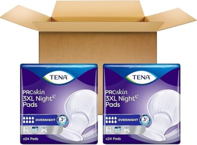 TENA Incontinence Pad 3XL Plus Overnight Absorbency for Men Women ProSkin 48coun