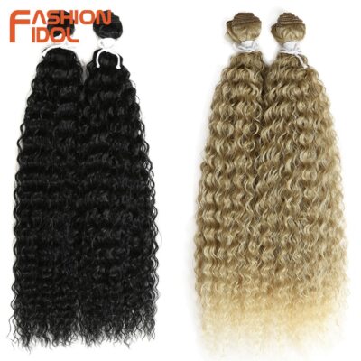 22 inch Synthetic Hair Natural Curly Wave Hair Extensions 2Pcs/Lot HeatResistant