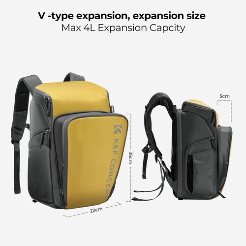 K&F Concept 25L Travel Professional Alpha Backpack Photography Camera Bag Case - Picture 7 of 10