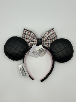 Disney Parks Minnie Mouse Black Faux Leather Pearls Tweed  display picture 3