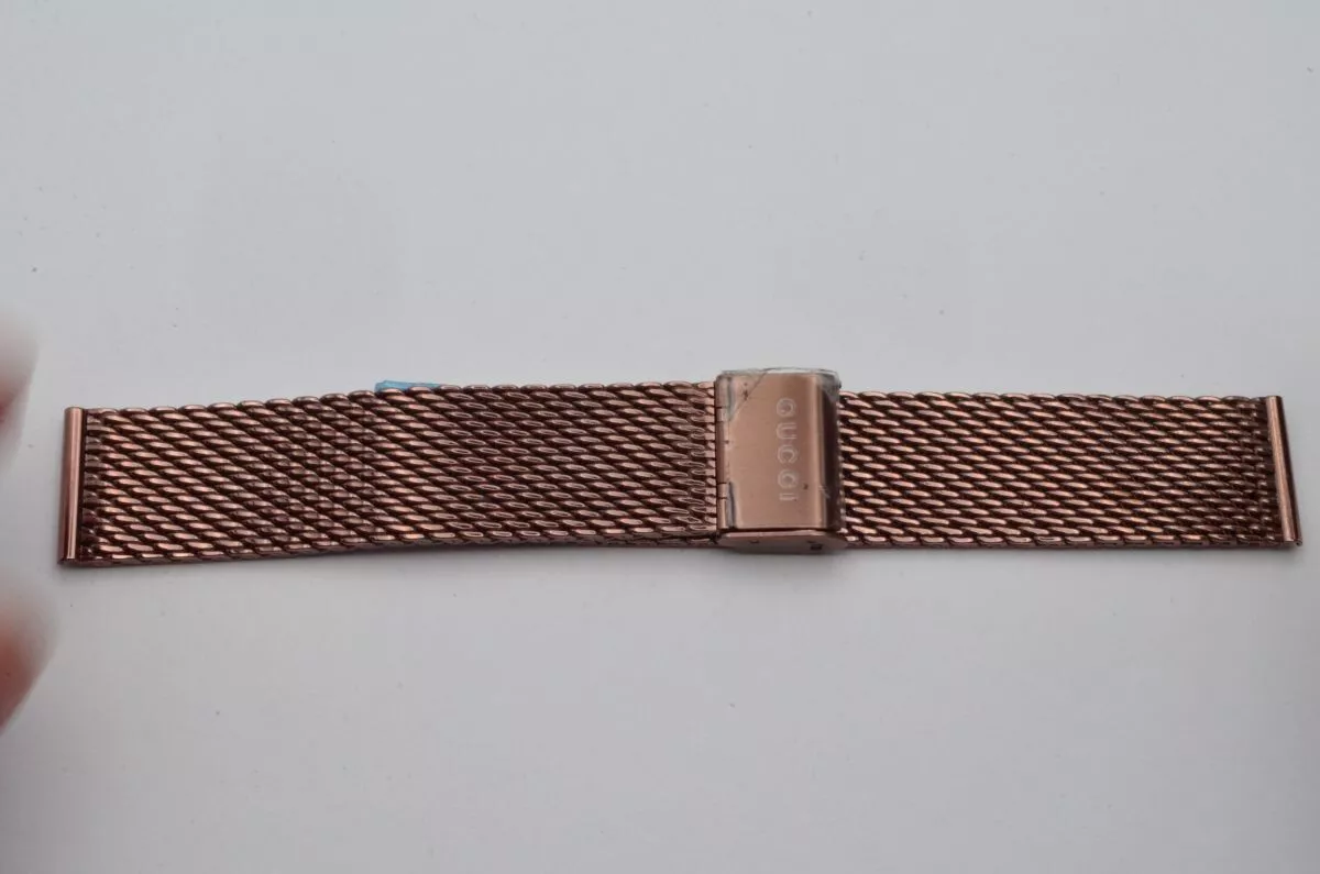 Gucci Vintage Hombre Acero Pulsera Para Milanesa Braun 20MM Superior Zutsand