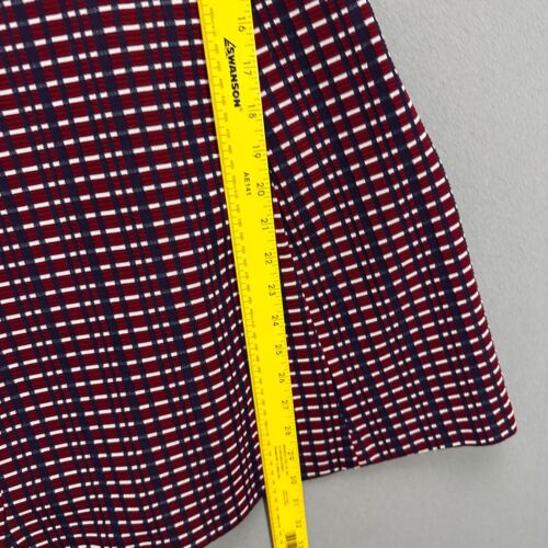 Vintage 60s Mini Dress Womens Small Mod Collar Babydoll Kidcore Striped Maroon - Picture 10 of 18