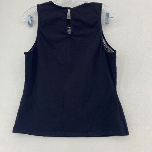 INC International Concepts Tribal Embroidered Chic Tank Sleeveless Black - Picture 4 of 7