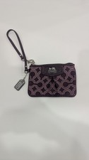 Coach purple wristlet with silver hardware