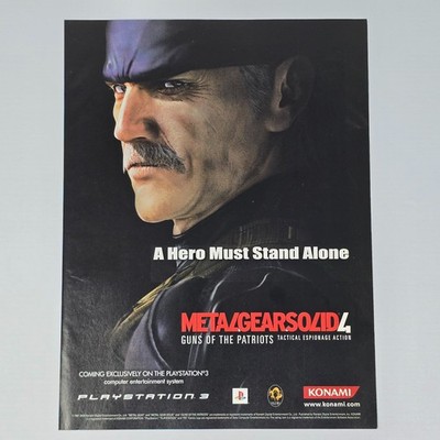 Metal Gear Solid 4 Sony PlayStation 3 PS3 Stand Alone Print Ad/Poster