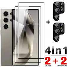 2PCS Tempered Glass Screen Protector For Samsung Galaxy S23 S24 S25 Plus Ultra