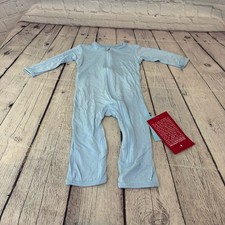 Kickee Pants Light Blue Bamboo Zipper Footless Romper Sz: 3-6M See Description