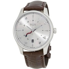 Gucci YA126332 Men's G-TIMELESS LARGE Silver-Tone Dial Automatic Watch