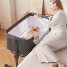 Baby Bassinet, 3 in 1 Bassinets Bedside Sleeper for Newborn, Portable Crib Ad...