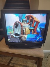 JVC AV-27120 27in Black CRT TV 480i S-Video Composite Coaxial 2001 retro gaming