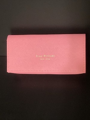 ISAAC MIZRAHI Pink Snap Close Semi-Hard Glasses Case Pouch Small Clutch Cosmetic