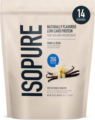 2 X Isopure Low Carb Protein-Naturally Flavored Powder Vanilla Bean -- 14 Servin