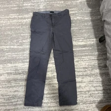 14th & Union Mens Flat Front Slim Fit Chino Pants Dark Gray Size 31x30 