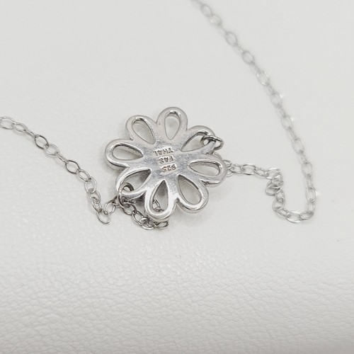 Cavigliera Aleure Precioso in argento sterling creata in laboratorio con fiori di zaffiro - Foto 6 di 7