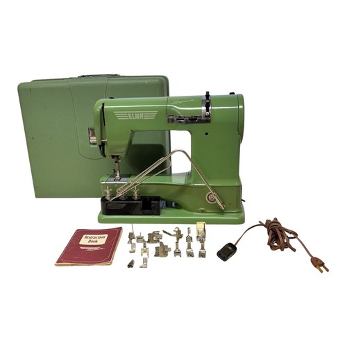 Vintage Elna Supermatic Sewing Machine W/ Case & Accessories (Serviced)