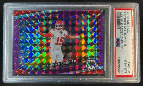 2023 Mosaic Patrick Mahomes II Audible Mosaic Purple #/49 Chiefs PSA 10