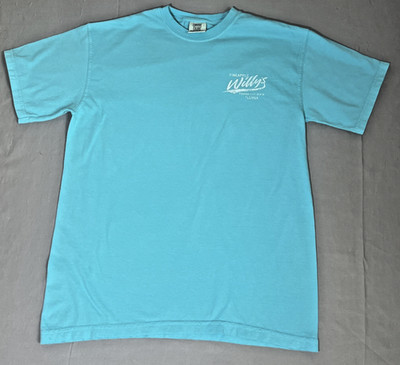 Pineapple Willy's Comfort Colors Mens Sz M T-Shirt Turquoise Blue Graphic PCB