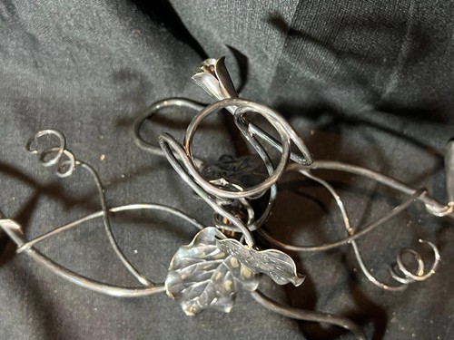 Portacandele vintage placcato argento Epergne EPNS base per vaso stile Art Nouveau - Foto 8 di 18