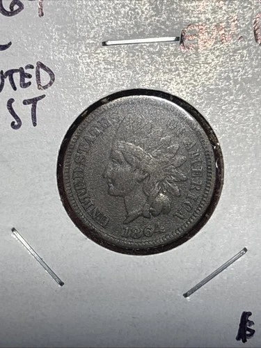1864 *L ON RIBBON*  INDIAN HEAD CENT Xf Details Light Env.Damage FREE SHIPPING!