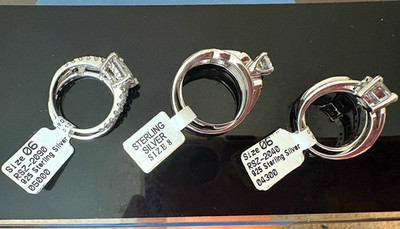 Mixed Lot of 5 rings including Sterling Silver & 925 sterling silver rings.