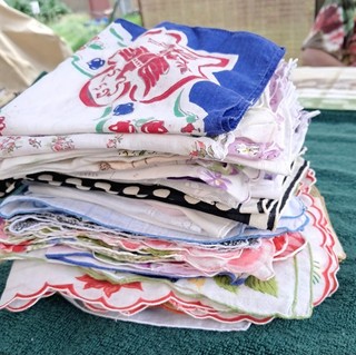 Lot of 55 Vintage Women's Hankies Cutters