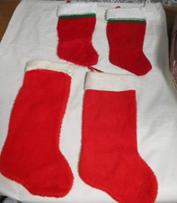 x4 - Vintage Red Christmas Stockings