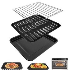 GCQ 3PCS Air Fryer Grill Pan Basket Rack for Ninja DT200UK 29L 