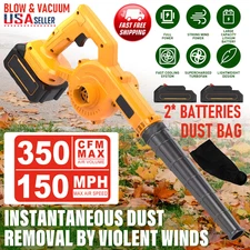 350CFM Cordless Leaf Blower Vacuum Handheld Electric Leaf Blower 2*2.0ah Battery