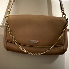Kate Spade brown cross body purse with gold chain