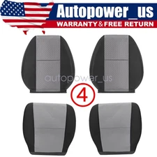 For 2007-2014 GMC Sierra Driver & Passenger Bottom & Top Cloth Seat Cover Gray