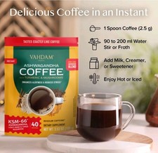 VAHDAM ASHWAGANDHA COFFEE with TURMERIC & MUSHROOMS 40 SERVING PAYDAY SALE UK