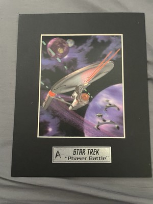 STAR TREK  Phaser Battle  Visicomm 3DFX Stereo-Optic Print Silver Edition 1996