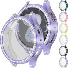 6 Pack Bling Case for Samsung Galaxy Watch 7 44mm Screen Protector, Rhinestones